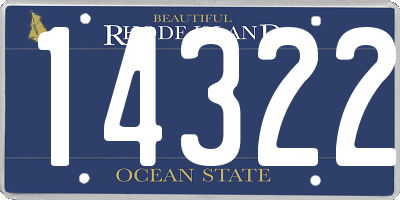 RI license plate 14322