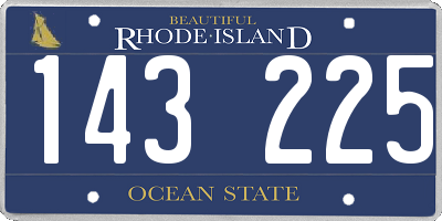 RI license plate 143225