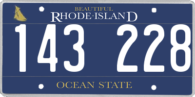 RI license plate 143228