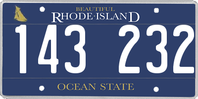 RI license plate 143232