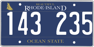 RI license plate 143235