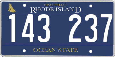 RI license plate 143237