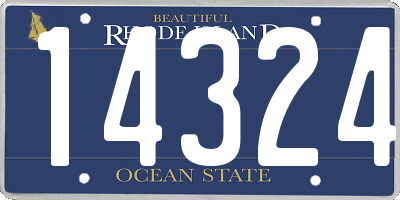 RI license plate 14324