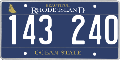 RI license plate 143240