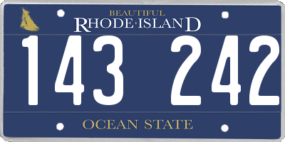 RI license plate 143242