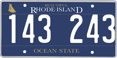 RI license plate 143243
