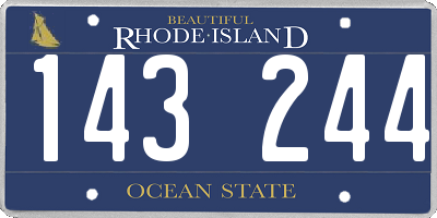 RI license plate 143244