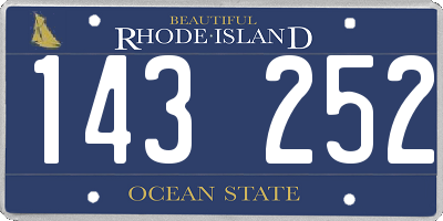 RI license plate 143252