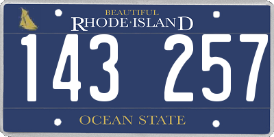 RI license plate 143257