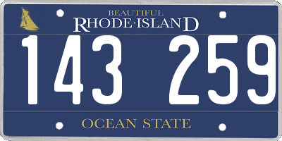 RI license plate 143259