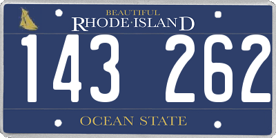 RI license plate 143262