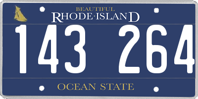 RI license plate 143264
