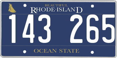 RI license plate 143265