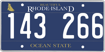 RI license plate 143266