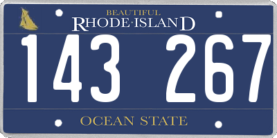 RI license plate 143267