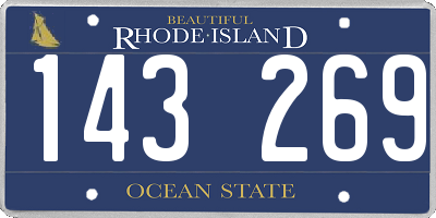 RI license plate 143269