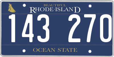 RI license plate 143270
