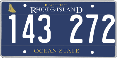 RI license plate 143272