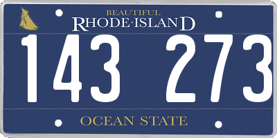 RI license plate 143273