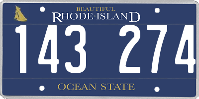 RI license plate 143274