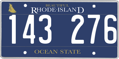 RI license plate 143276
