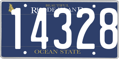 RI license plate 14328