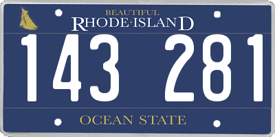 RI license plate 143281