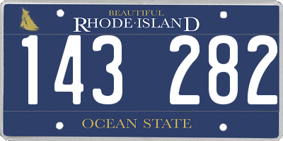 RI license plate 143282