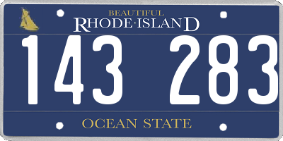 RI license plate 143283