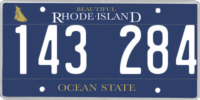 RI license plate 143284