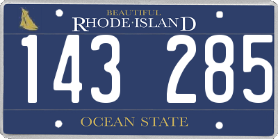 RI license plate 143285