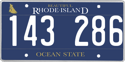 RI license plate 143286