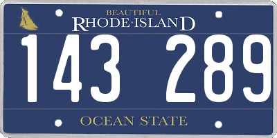 RI license plate 143289