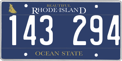 RI license plate 143294