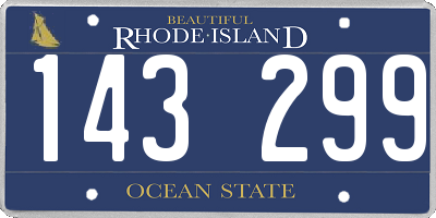 RI license plate 143299