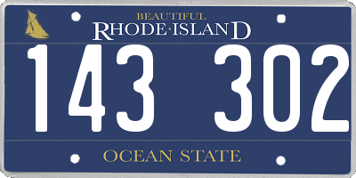 RI license plate 143302