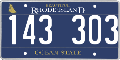 RI license plate 143303