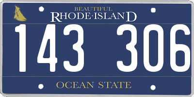 RI license plate 143306
