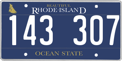 RI license plate 143307