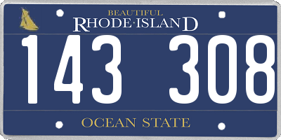 RI license plate 143308