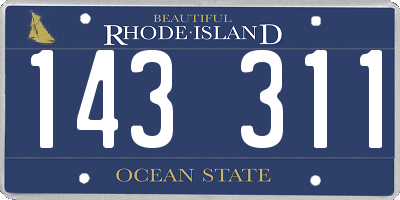 RI license plate 143311