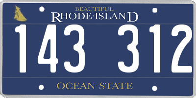 RI license plate 143312