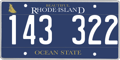 RI license plate 143322