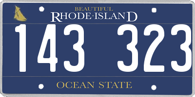 RI license plate 143323