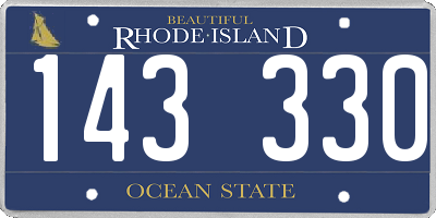 RI license plate 143330