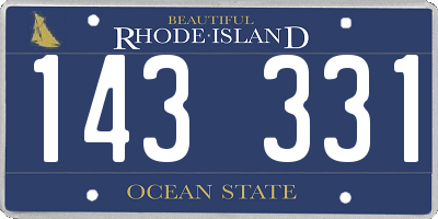 RI license plate 143331