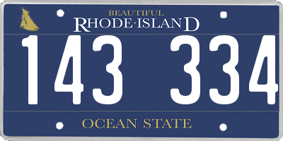RI license plate 143334