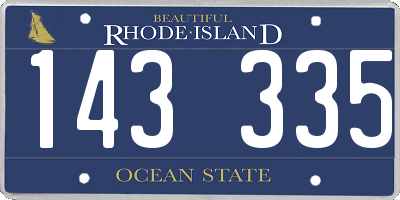 RI license plate 143335