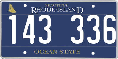 RI license plate 143336