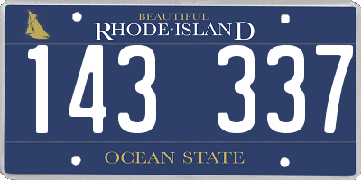RI license plate 143337